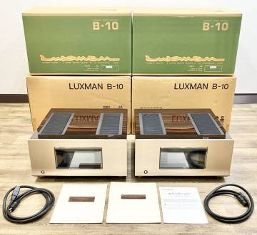 最高峰 LUXMAN B-10 モノラル パワーアンプ ペア シリアル連番 現役20年愛用機 綺麗 動作音質とも優良 元箱&マニュアル付 Flagship Model
