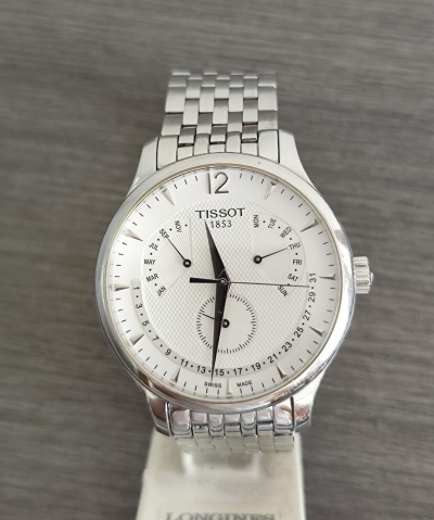 261008&minus;34 稼働品 TISSOT メンズ腕時計 白色文字盤 オリジナルバンド 