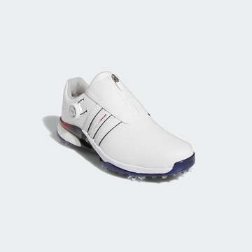 ・スピード発送 新品未使用 adidas Golf(アディダスゴルフ) Tour360 BOA 24 BOOST ゴルフシューズ IE3369(White/Blue)２７．５ＣＭ