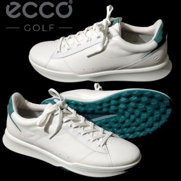 新品1円～★定価2.7万 ECCO エコー メンズ ゴルフ Street Vibe レザーウォータープルーフゴルフシューズ 43 26.5cm 白 スニーカー◆1752◆
