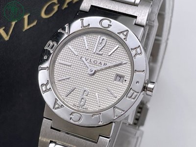 CJ1500062　△ 1円～! BVLGARI ブルガリ ブルガリブルガリ BB26SS クォーツ レディース 腕時計 2針 デイト 箱付き シルバー系 中古