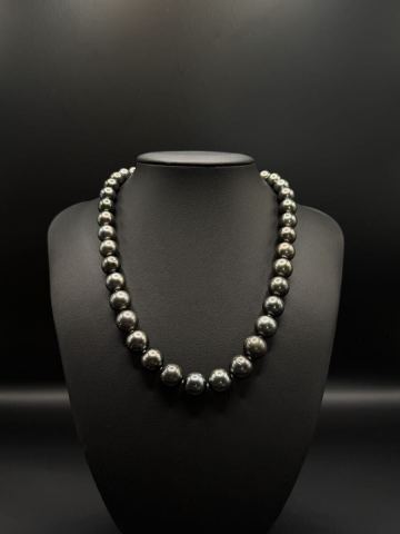 黒蝶真珠 約8.16-11.96mm 65.7g ネックレス オーロラピーコック級 Pearl necklace 本真珠 タヒチパール SILVER刻印 アクセサリー