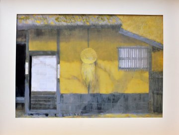 【真作】東山魁夷　複製画「京洛風趣　落柿舎」額付き 京都・落柿舎の草庵を描きました【実績と信頼の正光画廊】新藤