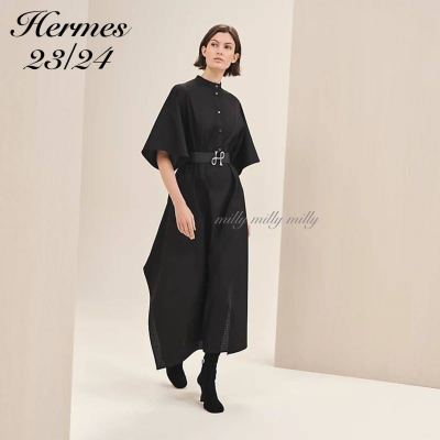 新品タグ付【HERMESエルメス】2023-2024Hモザイクカフタンドレスワンピース34