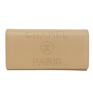 シャネル CHANEL ドーヴィル ラウンドファスナー 長財布 キャビアスキン ベージュ A81976 28番台 中古 新入荷 CH0891