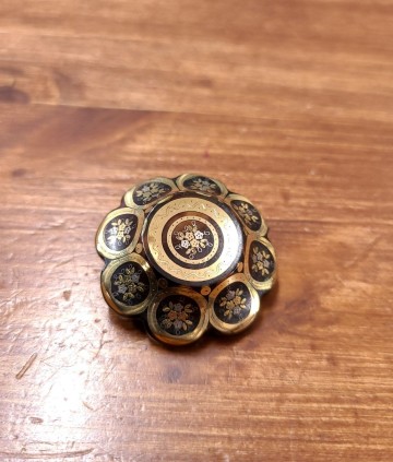 フランスアンティーク ピクエ ピクウェ ブローチ 鼈甲&times;純金 ジュエリー アクセサリー 象嵌 