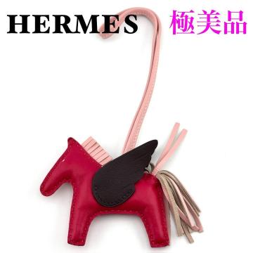 極美品 エルメス ペガサス PM チャーム フランボワーズ ローズサクラ