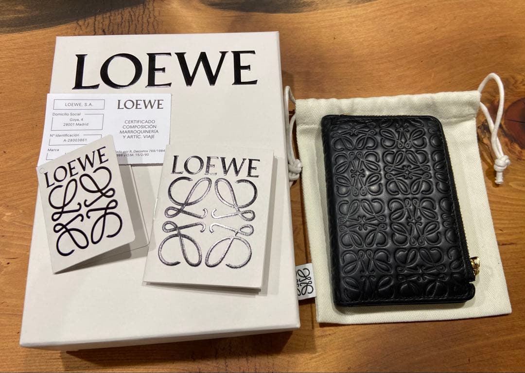 LOEWE アナグラム二つ折り財布 ブラック ロエベ ウォレット レア