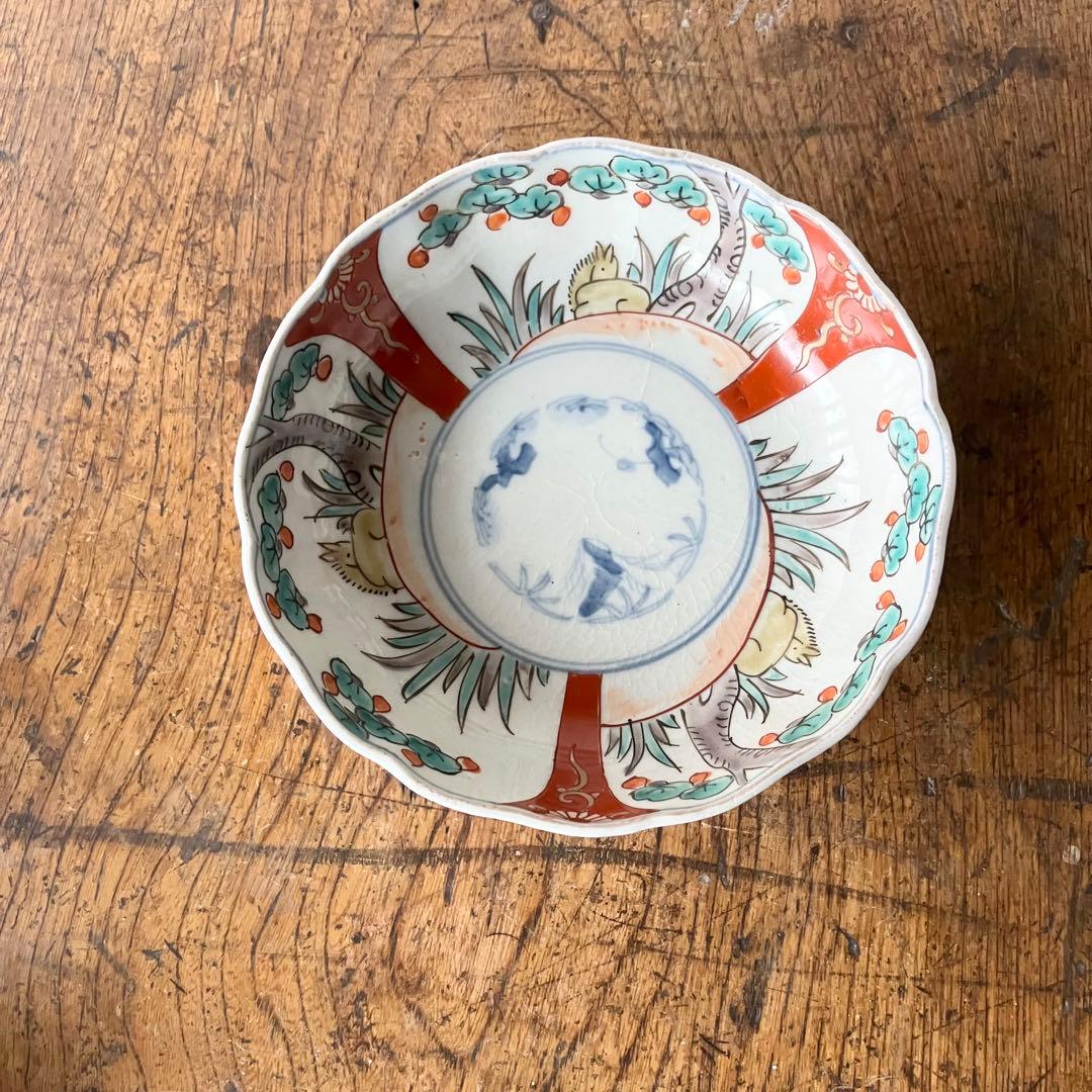 陶磁器　なます皿　伊万里　幕末　キズあり　馬　赤絵　骨董　アンティーク