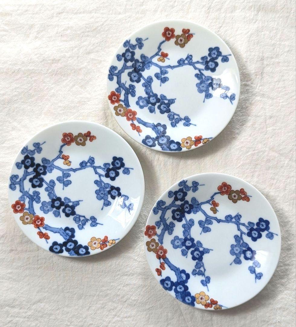 昭和期　香蘭社　菓子器　　３枚　梅の木