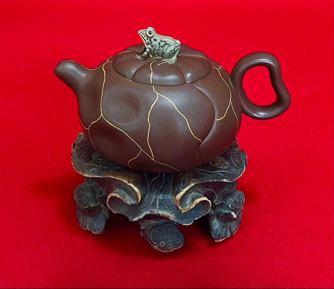 中国美術 中国宜興 徐志军製 紫砂壺 茶壺 茶器 急須 呱呱来財 茶道350ml