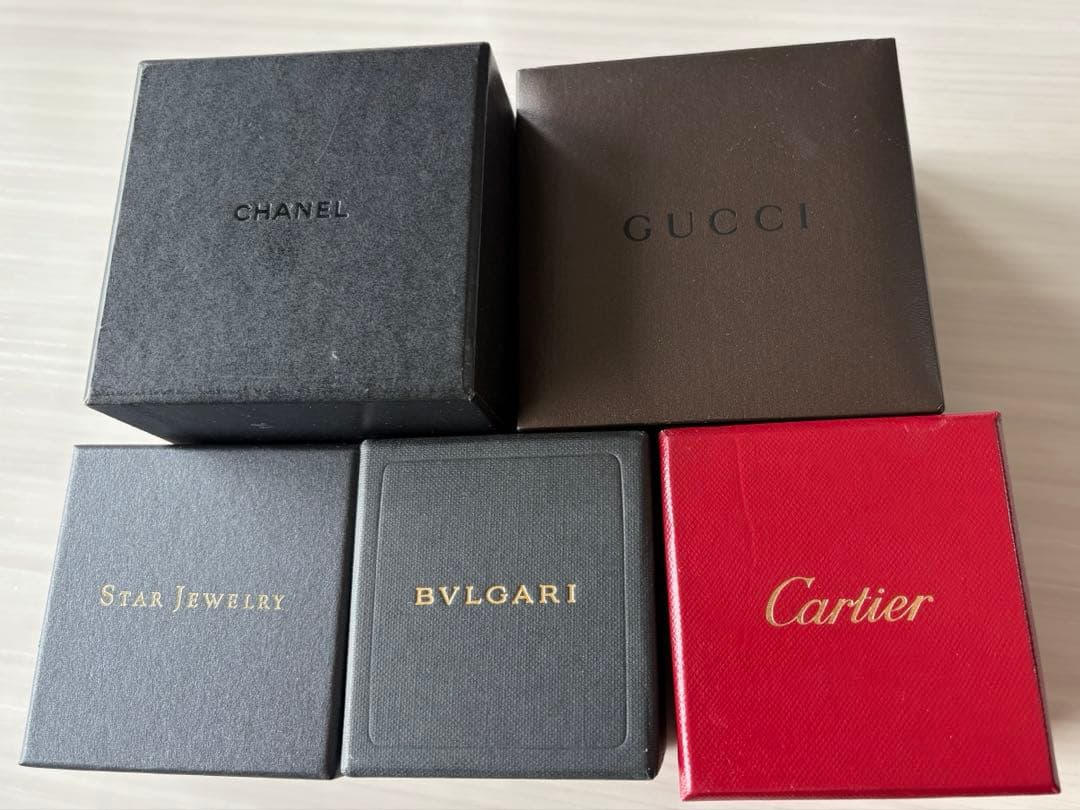 カルティエ　ブルガリ　シャネル　グッチ　スタージュエリーボックス5点セット