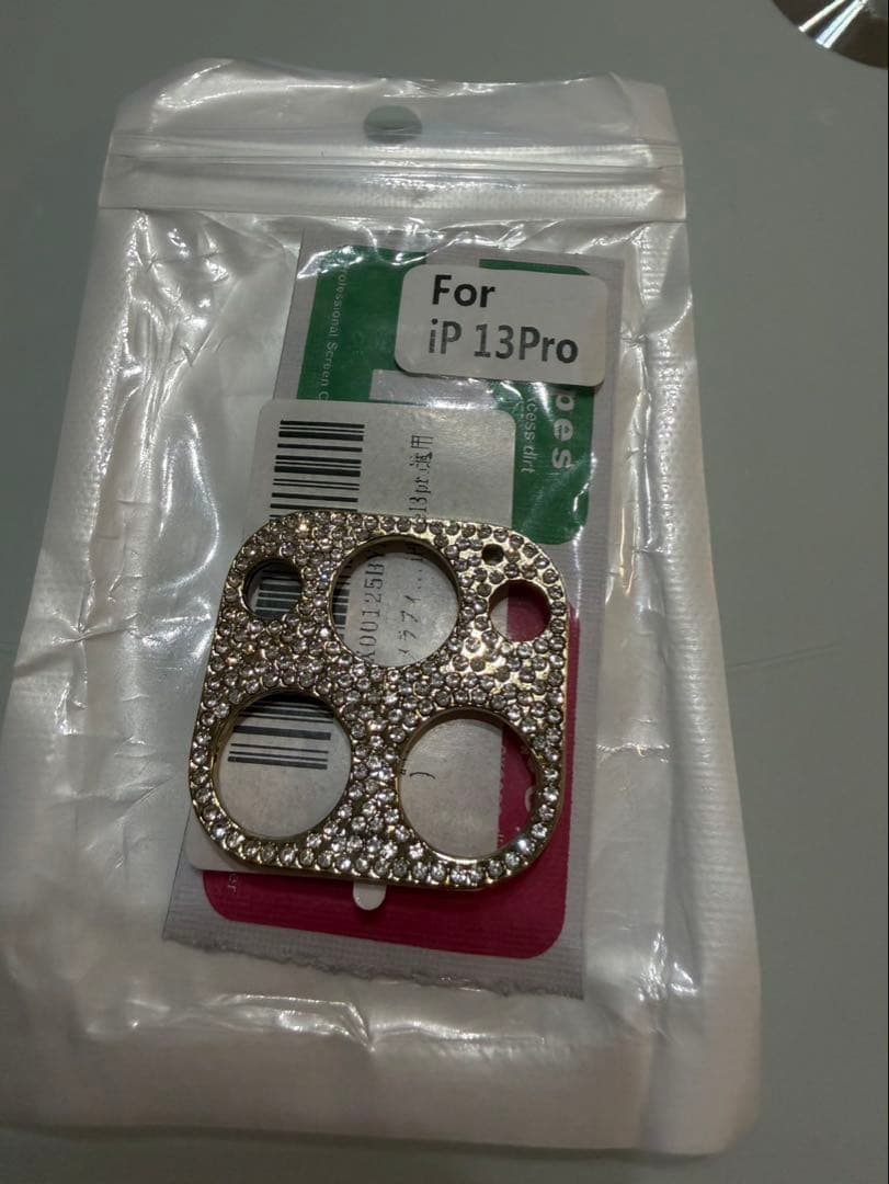 iPhone 13 Pro用 カメラレンズカバー ラインストーン
