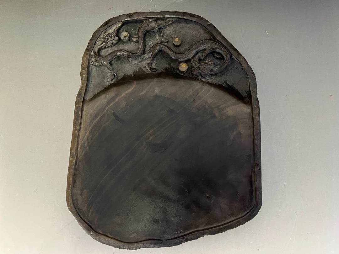 端渓硯　龍彫刻 硯 中国美術　書道具