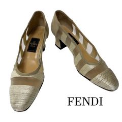 フェンディ　FENDI 　メッシュロープ パンプス　【36.5 / 5cm / トップリフト新品交換済】