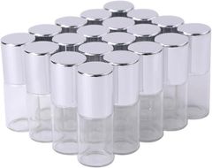Chocople ロールオンボトル アトマイザー 容器 香水 透明瓶 銀の蓋 20本セット (クリア,  2ml)